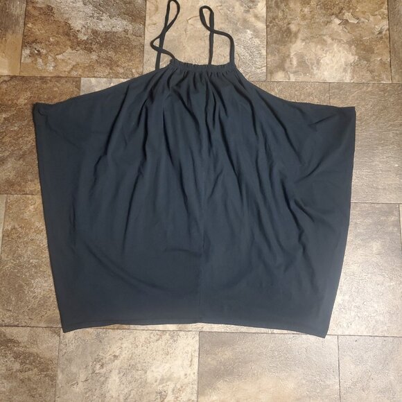 Free People Beach Cover Up Dress Midi Women's XL Black Spaghetti Strap EUC - Picture 5 of 5